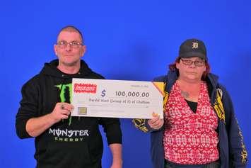 Lotto winners Harold Want and Carol Bryden of Chatham. November 8, 2019. (Photo courtesy of OLG).
