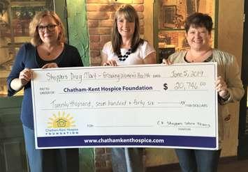 Delynne Marlatt (Wallaceburg), Jodi Maroney (Chatham-Kent Hospice Foundation), and Erin Berry (Blenheim). (Photo submitted by CK Hospice)