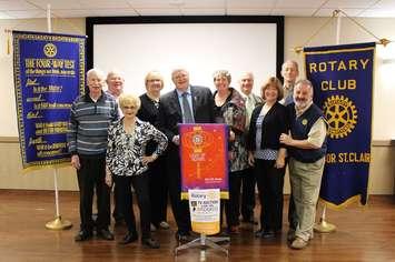 Members of the Rotary Club of Windsor-St. Clair kick off their biggest fundraising event the Rotary auction. (Photo by Maureen Revait) 
