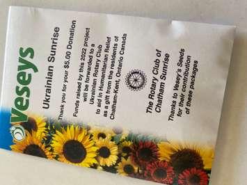 Rotary Club of Chatham Sunrise Sunflowers for Ukraine Project (Photo courtesy Paul Roy)