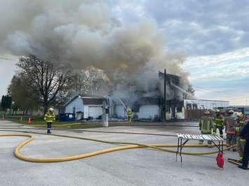 Emergency crews at the scene of a fire in Dover Centre on Friday, May 5th. (Photo courtesy of CK Fire via. Twitter)