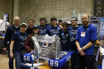 The CK Cyber Pack at the competition in Waterloo. (Photo courtesy of Kim Cooper/FIRST Robotics Canada).