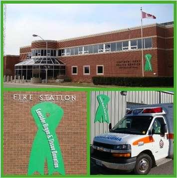 Green Ribbon Campaign as part of "Be a Donor" month. (Photo courtesy of the Chatham-Kent Police Services).