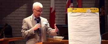 The general manager of community development in Chatham-Kent, John Norton, speaks during an open house about development red tape , February 13, 2019. (Photo courtesy of CK Economic Development Services via Twitter)