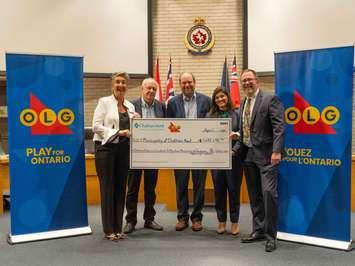 Delivery of OLG cheque to Chatham-Kent (Image courtesy of the Municipality of Chatham-Kent)