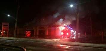 Fire at a business on St. Clair St. in Chatham. January 15, 2017. Photo courtesy Chatham-Kent Fire and Emergency Services.