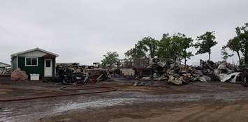 Barn north of Erin destroyed by fire on Wednesday, June 13, 2018. (photo submitted by Wellington County OPP)