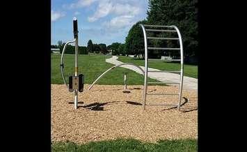 One of the fitness stations installed behind Tecumseh Public School in Chatham. (Photo by Jake Kislinsky)