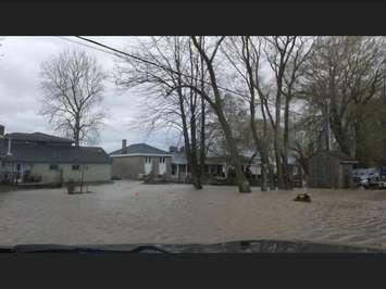 Flooding along Erie Shore Dr. May 2, 2017 (Photo courtesy of Kathy Noble with the Erieau Marina)