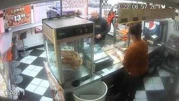 Police are searching for this man, who allegedly stole a bottle of Little Caesar's Garlic Butter. Photo courtesy of the Chatham-Kent Police Service. 
