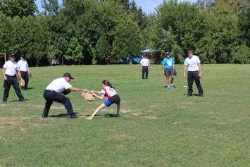 Softball game between students and CK first responders at Victor Lauriston Public School. September 13, 2016. (Photo by Natalia Vega)
