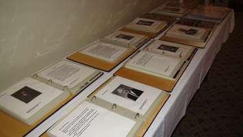 Binders recording all inductees into the Kent Agricultural Hall of Fame (Photo taken by Jake Kislinsky).