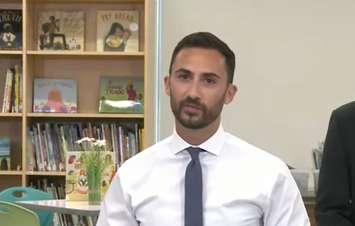 Ontario Education Minister Stephen Lecce on July 25, 2022. (Screenshot from YouTube announcement)