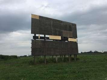 Controversial billboard taken down on Kent Bridge Rd. August 28, 2018. (Photo by Matt Weverink).