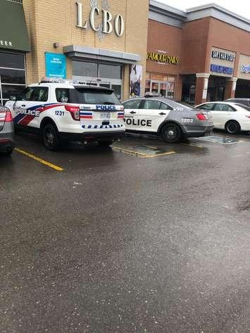 Police vehicles outside an LCBO outlet in North York, Toronto, February 3, 2019. Photo by  @MackenzieTammi/Twitter. Used with permission.