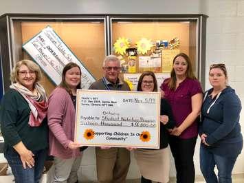 Noelle's Gift cheque presentation at Tecumseh Public School in Chatham on November 5, 2019 (Photo by Allanah Wills)