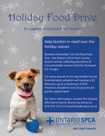 The OSPCA food drive is underway (Photo courtesy of OSPCA via Facebook) 
