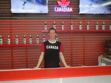 Chatham-Kent native William Lindsay volunteers as a bartender at the Canada Olympic House for the Sochi 2014 Winter Olympics. (Photo courtesy of William Lindsay)