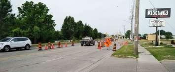Lane closures on Grand Ave. West in Chatham caused by a sinkhole. July 2019. (Photo courtesy of the Municipality of Chatham-Kent)