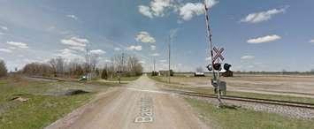 File photo of a VIA Rail crossing on Base Line near Zone Road 4 in Chatham-Kent. (Photo courtesy of Google maps)