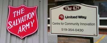 Salvation Army photo by zieak via Flickr  -- United Way photo courtesy of United Way of Chatham-Kent Facebook page.