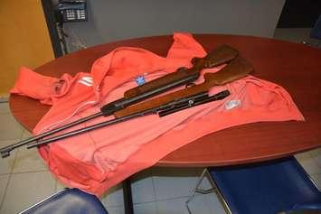 A pellet gun (top) and a .22 cal. rifle (bottom) seized by Chatham-Kent police. (Photo courtesy of the Chatham-Kent Police Service)
