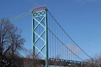 BlackburnNews.com file photo of the Ambassador Bridge, January 29, 2016, (Photo by Maureen Revait)