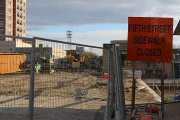 Fifth St. bridge construction in Chatham. November 7, 2017. (Photo by Sarah Cowan Blackburn News Chatham-Kent). 
