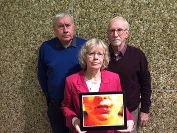 (Clockwise) Ontario Council of Hospital Unions President Michael Hurley, and University of Windsor researchers Jim Brophy and Margaret Keith reveal a report detailing violence against healthcare staff. November 30, 2017 (Photo by Melanie Irwin)
