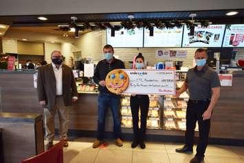 Mike Genge, CTC Foundation President, Guy Pritchard, Jessica Pritchard and Mike Grail, Tim Hortons. (Photo submitted by the CTC Foundation)