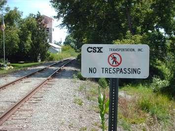 A section of the former CSX line through Tupperville that Chatham-Kent wants to re-open. (Photo by Simon Crouch)  