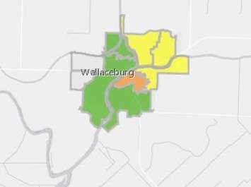 Wallaceburg power outage. (Photo from Entegrus outages map) 