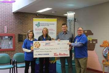 Tim Hortons Smile Cookie campaign cheque presentation at Children's Treatment Centre in Chatham. November 13, 2017. (Photo by Sarah Cowan Blackburn News Chatham-Kent).  
