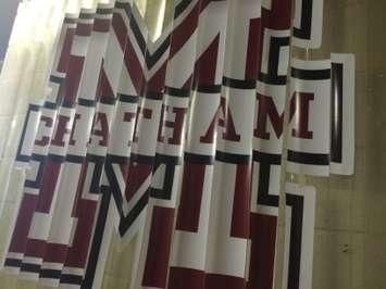 The Chatham Maroons crest found at Chatham Memorial Arena. Photo taken August 17, 2014. (Photo by Ricardo Veneza)