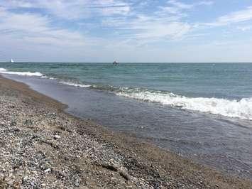 The waters of Lake Erie are seen along the beach in Erieau on August 24, 2014. (Photo by Ricardo Veneza)