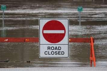 Road closed sign. Blackburn News file photo.