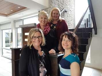 CK Hospice Supportive Care Staff. Melissa Cadarette (front left), Candace Rahn, Bridget Murphy (back row), Sally Reaume. (Photo courtesy of the Chatham-Kent Hospice Foundation.)
