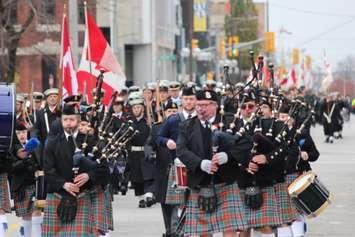 Hundreds gather at Windsor's cenotaph during a Remembrance Day ceremony on November 9, 2014. (Photo by Jason Viau)