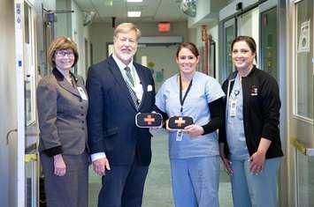 Lori Marshall, President & CEO, CKHA, Dr. David Colby, Medical Officer of Health, CKPHU, Natalie Clark, Clinical Manager, Emergency Department, CKHA and Natalie Oulds, Registered Nurse, Emergency Department, CKHA. (Photo provided by the CKHA)