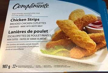 Recalled frozen chicken strips. (Photo via Canadian Food Inspection website) 