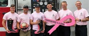 CKPFFA members Tyler Hartsell, Derek Buchanan, Jon Benoit, Mike Gifford, James Lambombard & PJ Laprise promoting the first Breast Cancer Awareness run as part of the annual campaign.