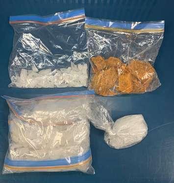 Drugs that were allegedly seized during an investigation that followed a traffic stop in Blenheim. June 15, 2021. 