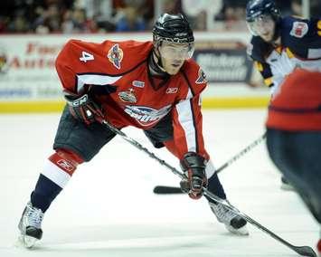 Taylor Hall of the Windsor Spitfires in Game 4 of the 2010 Rogers OHL Championship Series in Windsor on Tuesday May 4. (Photo courtesy of Aaron Bell/OHL Images)