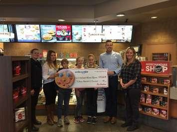 Tim Hortons raised $15,600 from this year's Smile Cookie campaign held at the Tilbury, Ridgetown, Thamesville and Bothwell stores. Oct 29, 2019. (Photo courtesy of  CK Public Health Unit)