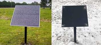Missing plaque at the site of the former Southwestern Regional Center (Photo courtesy of the Municipality of Chatham-Kent)
