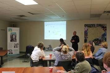 CK Police Chief Gary Conn speaking at an information session at the Chatham Business Centre. November 12, 2016. (Photo by Natalia Vega)