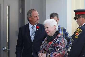 Ontario Lieutenant Governor Elizabeth Dowdeswell joins Chatham-Kent Mayor Randy Hope on a tour of Truly Green Farms, November 1, 2016 (Photo by Jake Kislinsky)