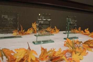 The awards for the Chatham-Kent Chamber of Commerce Rural Urban Awards Dinner on November 25, 2015. (Photo by Ricardo Veneza)