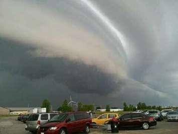 Storm clouds over Blenheim, June 18, 2014. (Photo courtesy of Teresa Smith via the Blackburn Radio app)
