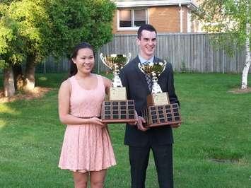 UCC's Michelle Truong & Jake Lindley of CKSS named the 2014 recipients of the Dr. Jack Parry Award. (Photo by Cheryl Johnstone)